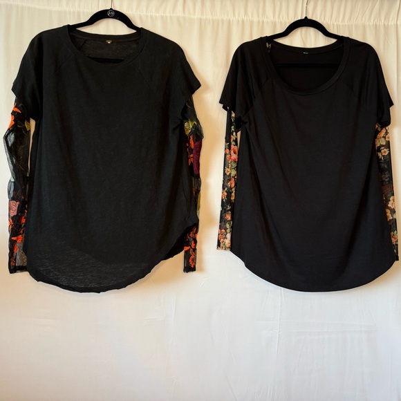 Free People Long Sleeve Mesh Tops - Picture 3 of 7